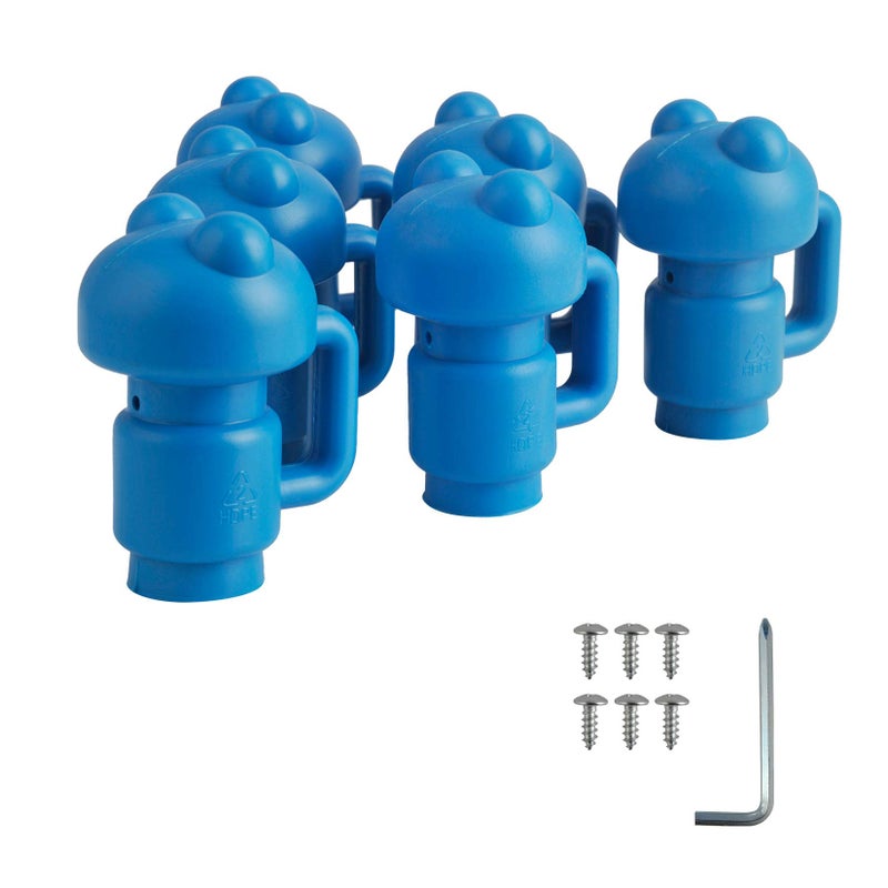 ZIZILAND 1.26" Diameter Trampoline Enclosure Pole Cap for Net Hook, 6 Pieces, Blue, Only Fit in 32mm(1.26in) Diameter Trampoline Pole - Image 1